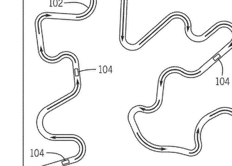 Disneyjev patent za mogući sustav vožnje Piston Peak Rally Race