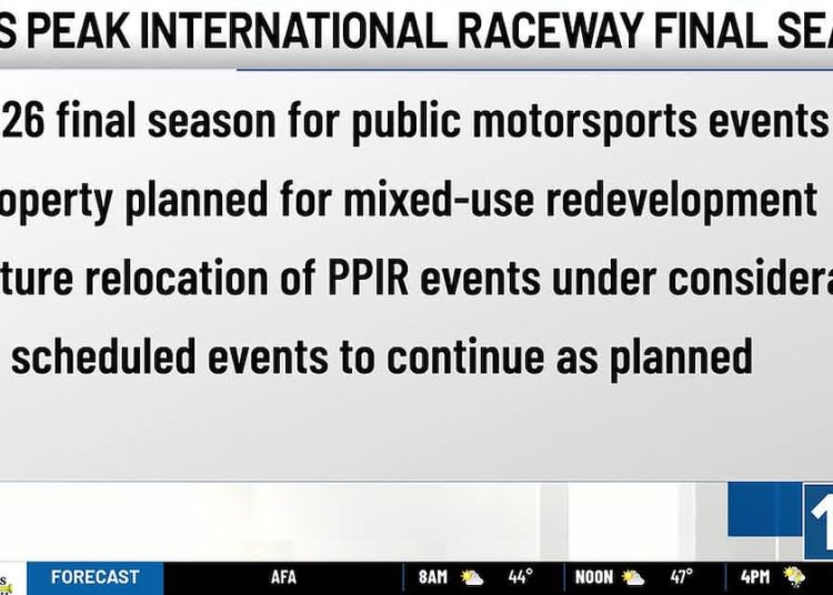 Pikes Peak International Raceway zatvara svoja vrata nakon sezone 2026. Pikes Peak International Raceway zatvara svoja vrata nakon sezone 2026.