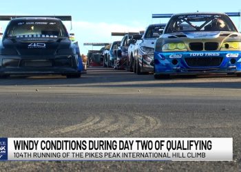 Vjetroviti uvjeti tijekom drugog dana treninga i kvalifikacija za 104. Running of the Pikes Peak International Hill Climb
