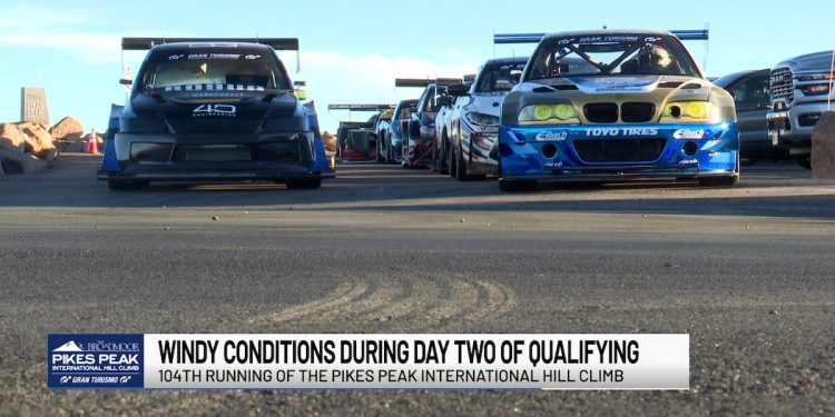 Vjetroviti uvjeti tijekom drugog dana treninga i kvalifikacija za 104. Running of the Pikes Peak International Hill Climb